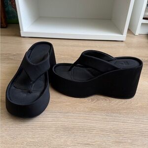 Zara platform flip flop thongs